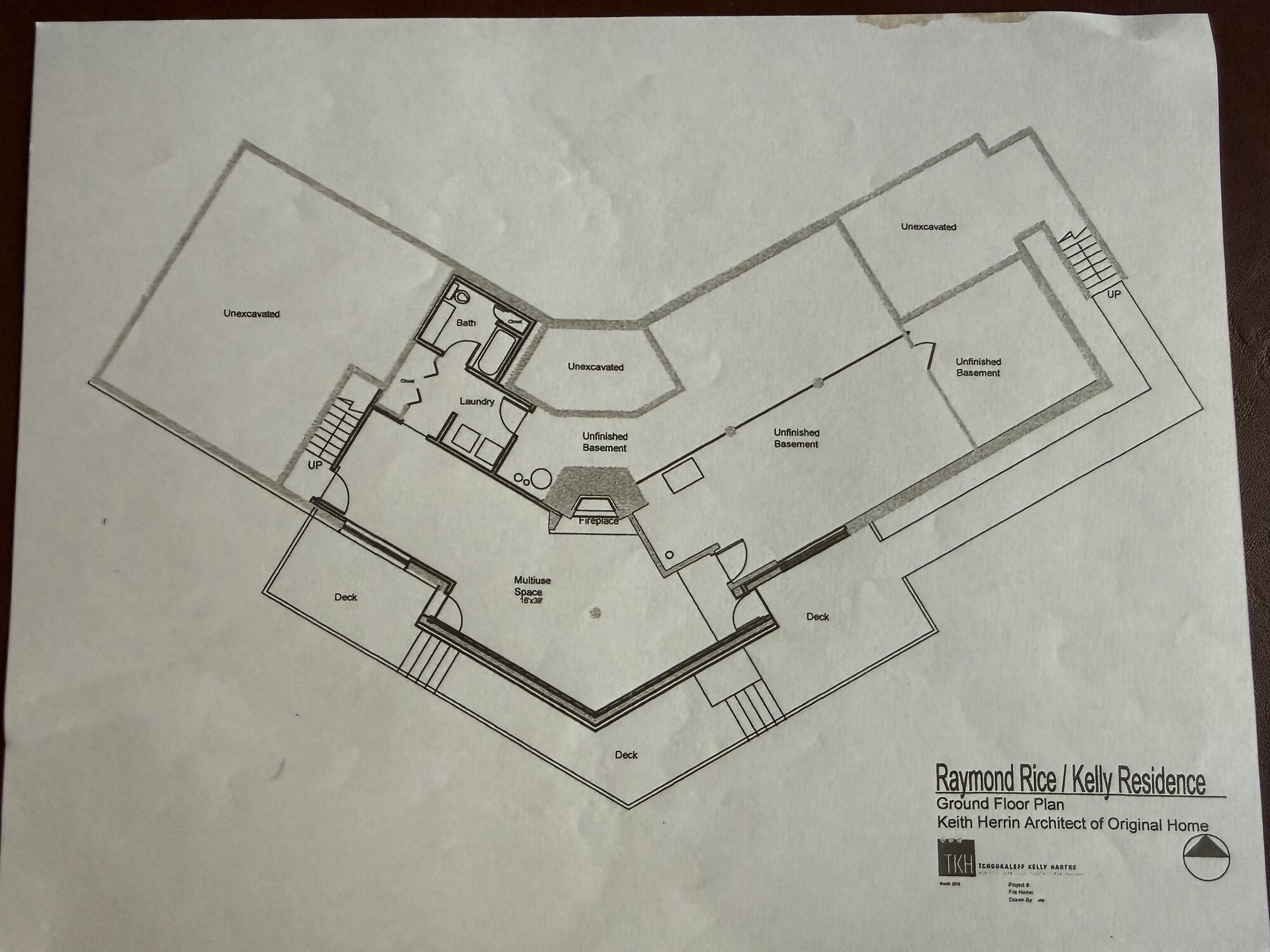 Original 1965 ground floor architectural drawing by Keith Herrin