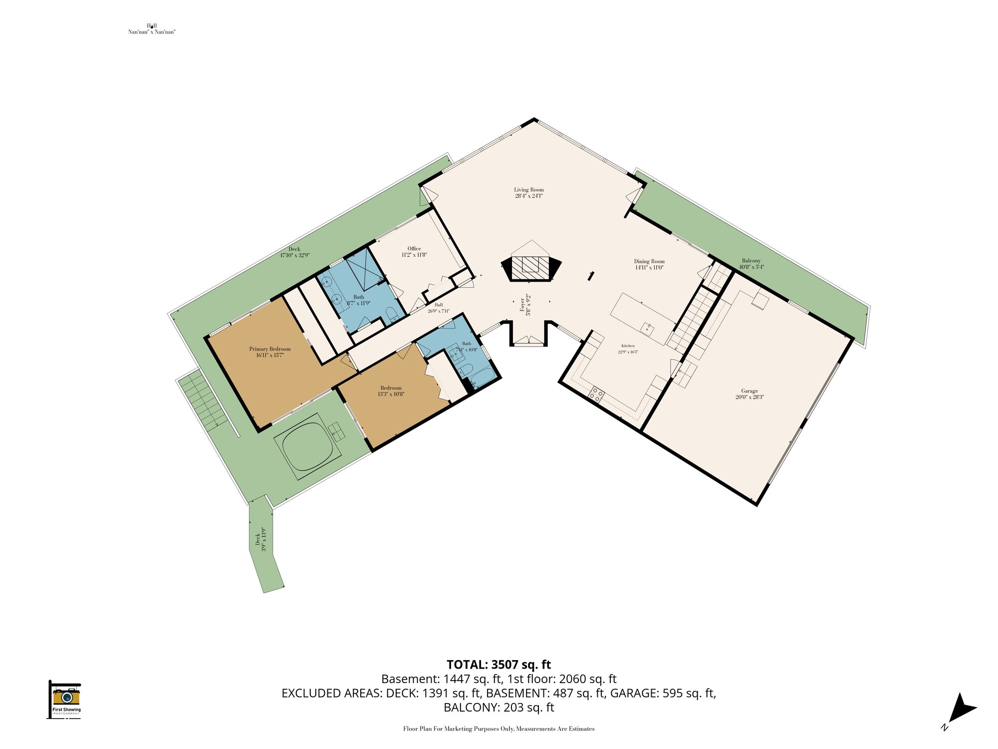 Current professionally measured lower level floor plan of 1531 Crescent Road